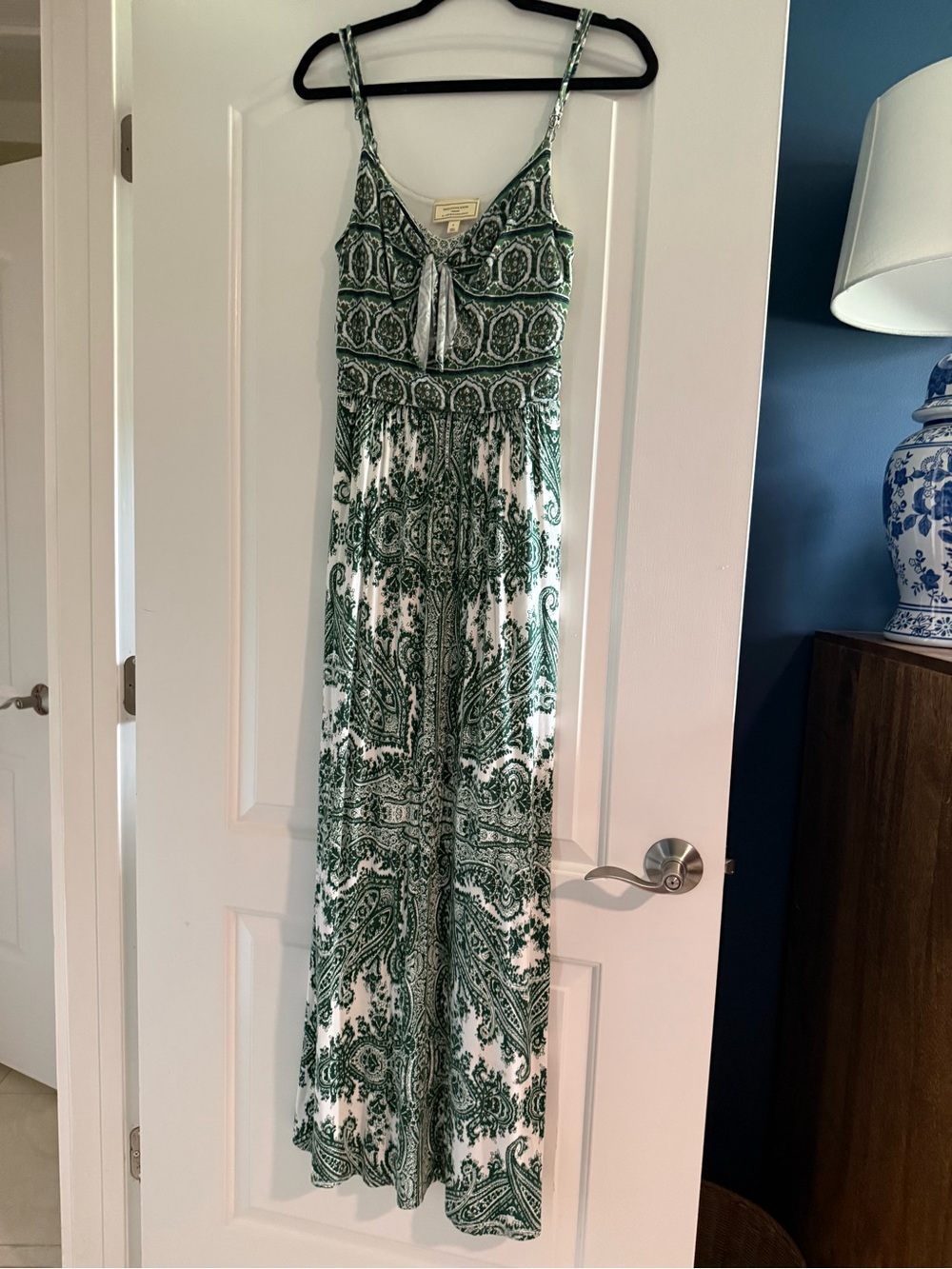 Moulinette Soeurs Anthropologie Green Paisley Maxi Dress Size M
